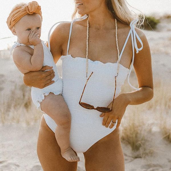 

one-piece suits swimwear women high waist retro white bodysuit one piece monokini bikini pleated bathing suit solid swimsuit beachwear