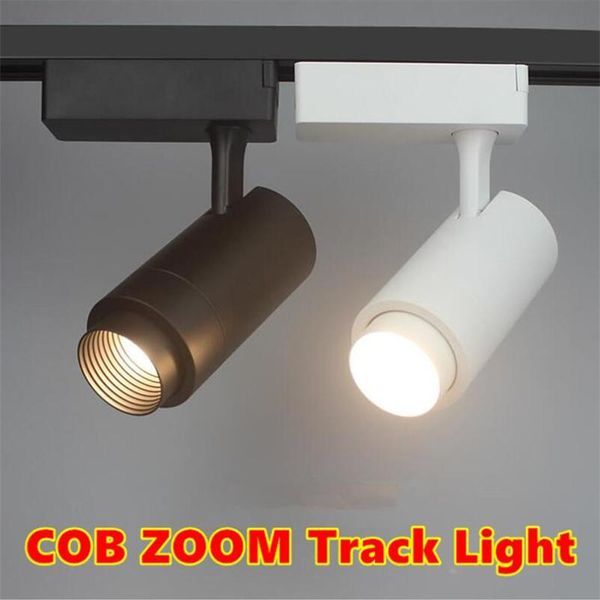 

6pcs/lot cob spotlights background led track light lamp ktv bar restaurant cafe museum zoom lighting 15w 25w 35w lights