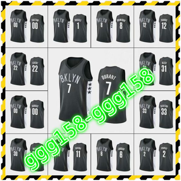 Jersey Baskı erkek Kadınlar Çocuk Herhangi Oyuncu Kevin Durant 7 Kyrie Irving Deandre Dinwiddie 8 Levert 22 Claxton Harris Özel Basketbol Formaları