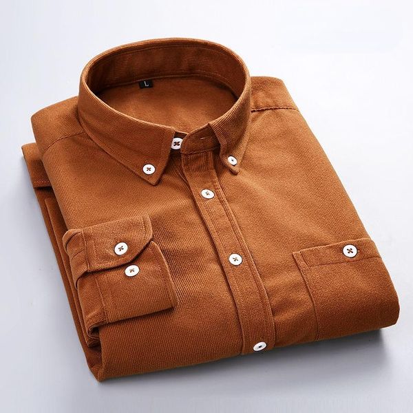 

men's casual shirts cotton corduroy mens long sleeve shirt warm autumn winter thick solid color male smart business, White;black