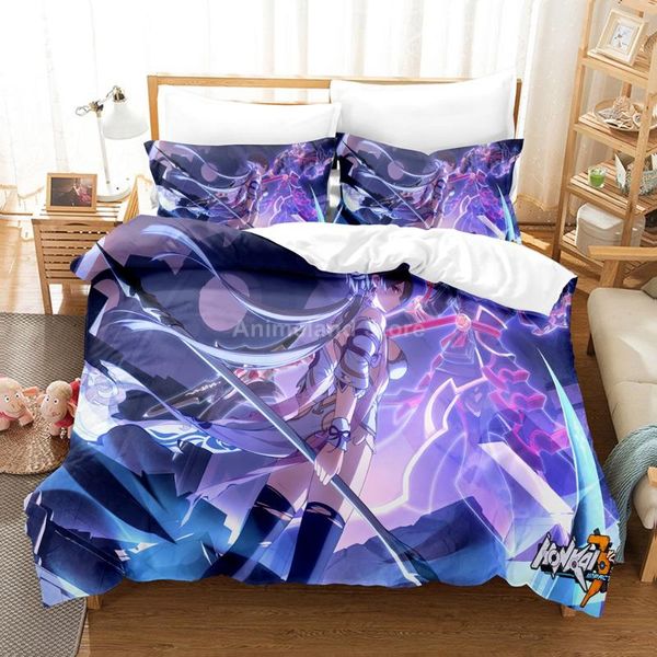

bedding sets game 3d set honkai impact 3 bed linen quilt duvet cover twin single  king size home textile decor anime girls