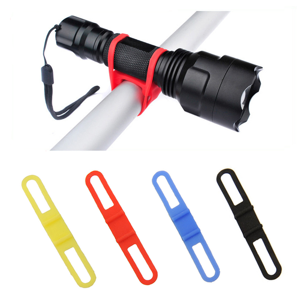 

bike flash light silicone band bicycle phone strap tie ribbon mount holder mtb cycling flashlights fixed accessories lights