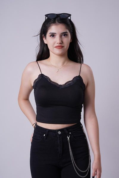 

women's blouses & shirts manga lace strap crop, White