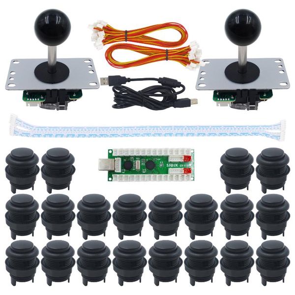

game controllers & joysticks sj@jx 2 player retropie sanwa 4&8 joystick pc mame arcade mafrosted push button usb encoder zero delay diy kit