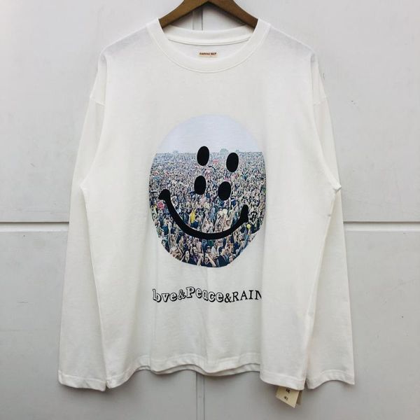 

men's t-shirts oversized tee printing long sleeve kapital men women 1:1 quality fashion casual t shirts, White;black
