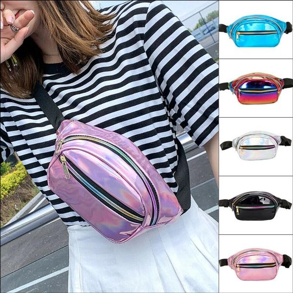 

est waist fanny pack belt bag travel hip bum small purse chest pouch laser glitter gradient bags