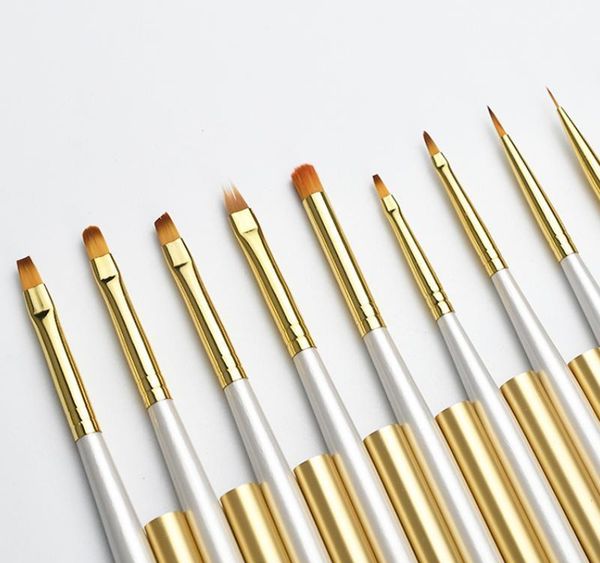 

1pcs nail brush drawing smudge art gel polish painting manicure tools1, Yellow