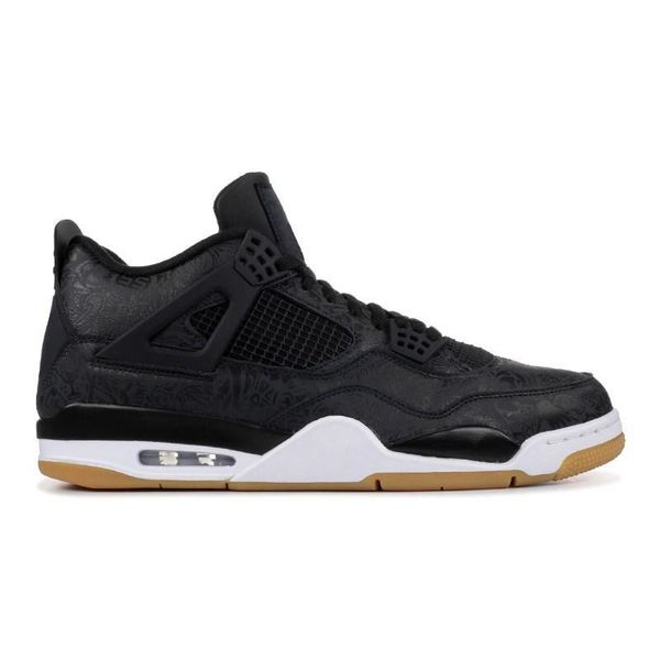 

perfect quality men women basketball shoes jumpman 4 4s laser black gum sneakers original box