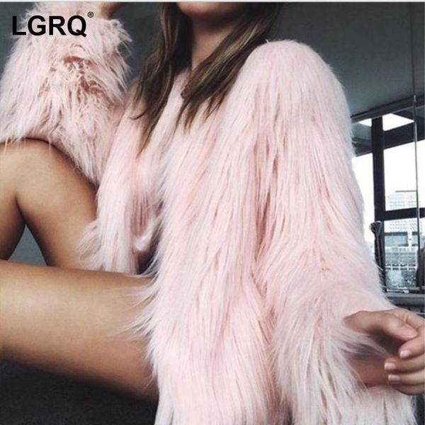 

women's fur & faux [lgrq] furry design elegant party jacket lapel long sleeve women coat fashion tide autumn winter 2021 19d39294, Black