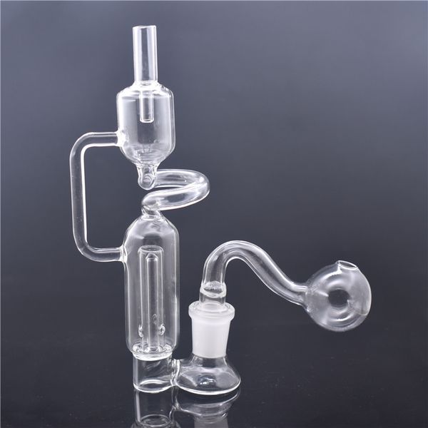 Rauchwasserpfeife Heady Recycler Honeycomb Percolator mit 14-mm-Glasölbrennerrohren und Trockenkräuterschalen