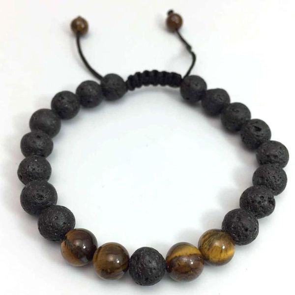 

charm bracelets fashion beads lace-up jewelry for women natural lava stone chakra bracelet men female pulseras mujer moda 2021, Golden;silver