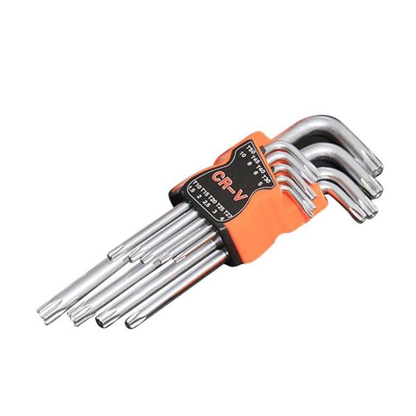 

professional hand tool sets 9 pcs plum star hex key wrench torx l shape repair screwdriver set steel torque spanner
