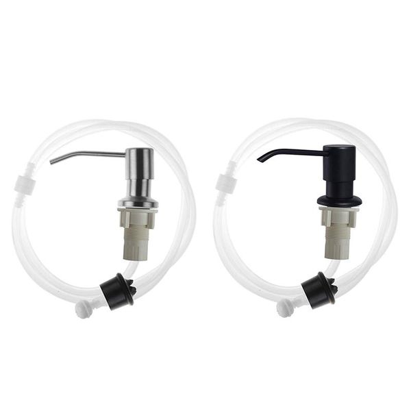 

liquid soap dispenser diy pump & 47inch extension tube no-spill kit for home kitchen bathroom sink of 25-38mm mounting holes