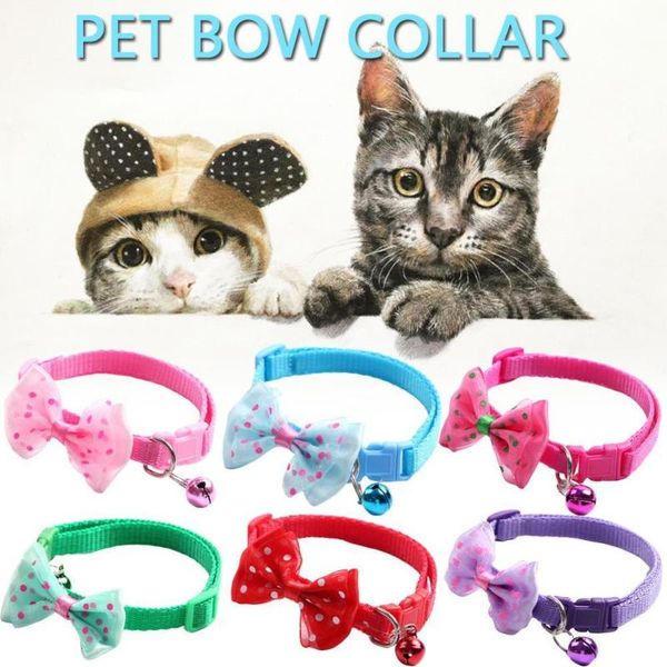 

dog collars & leashes safety nylon puppy cat collar breakaway adjustable cats with bell and bling charm width 1.0cm