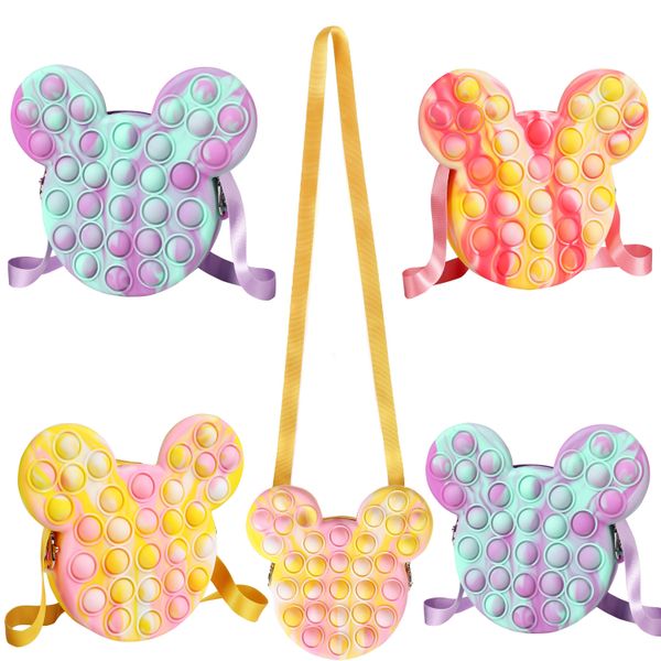 

push bubble sensory fitget toys wallet portable funny anti-stress pops for special needs to relieve tie dye decompression toy