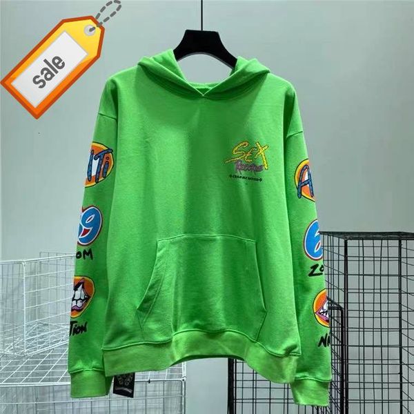 

new 2022 crow boy ch green graffiti limited sweater for men and women, Black