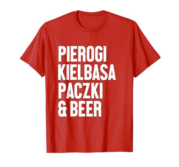 

polish food shirt pierogi kielbasa paczki beer dyngus day, White;black