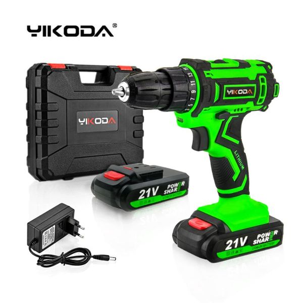 

professiona electric drills yikoda 21v screwdriver rechargeable lithium battery cordless drill diy mini double speed household power tools