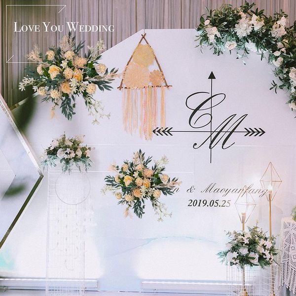 

decorative flowers & wreaths simulation road guide welcome background board decoration corner flower arrangement wedding arch arrang