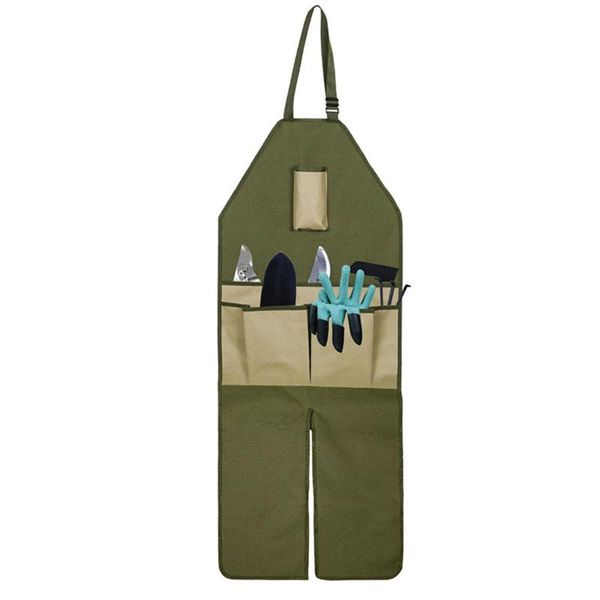

aprons apron gardening multi-pocket oxford cloth color-blocking extended version mowing lawn outdoor