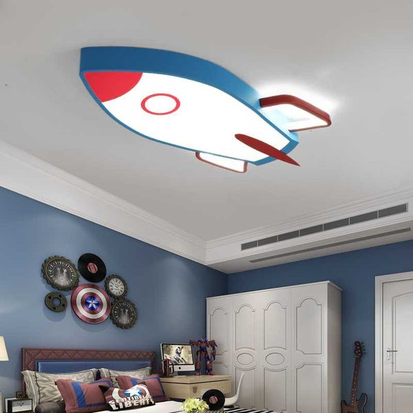 

ceiling lights rocket lamp creative children's room light personality boy bedroom modern decor indoor home remote control led fixtures