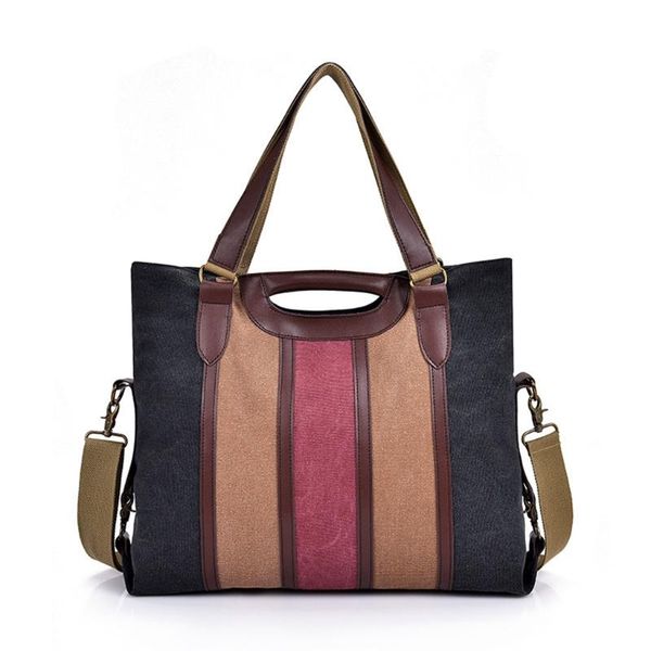

evening bags a69c womens vintage large shoulder tote bag multicolor striped canvas crossbody messenger hobo handbag travel handle casual