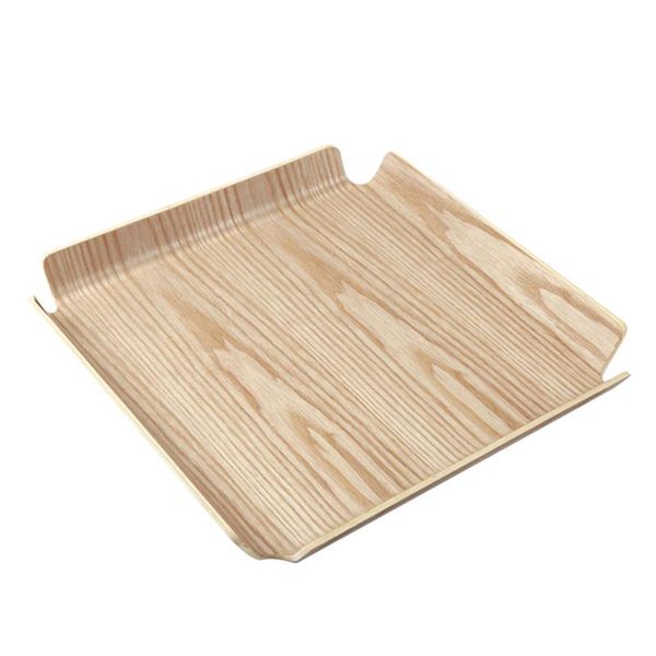 

kitchen storage & organization 1pc nordic wood cake bread plate breakfast snack fruit (light yellow)