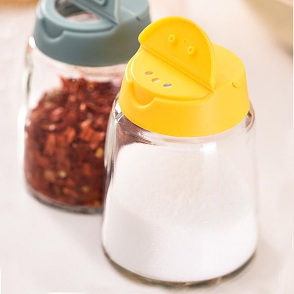 

storage bottles & jars 4pcs double pening dust-proof visible plastic seasoning jar spice bottle for kitchen utensils