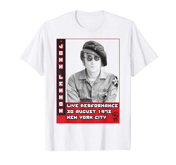 

men's t-shirts john lennon - live performance 1972 t-shirt, White;black