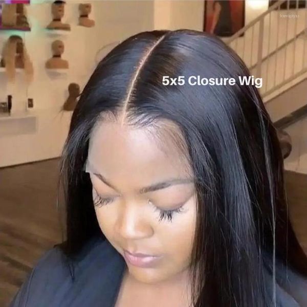 

alidiamond hd straight lace front wig 5x5 closure brazilian remy transparent frontal wigs1, Black;brown