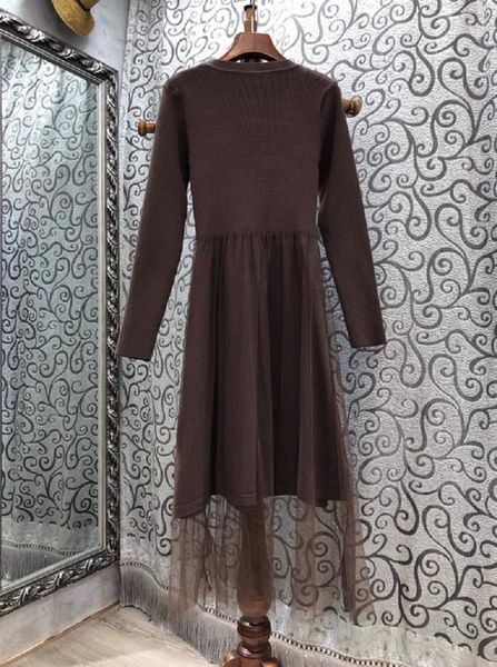 

capris one piece 2021 autumn winter casual sweater women striped print tulle mesh patchwork long sleeve knitted, Black;gray