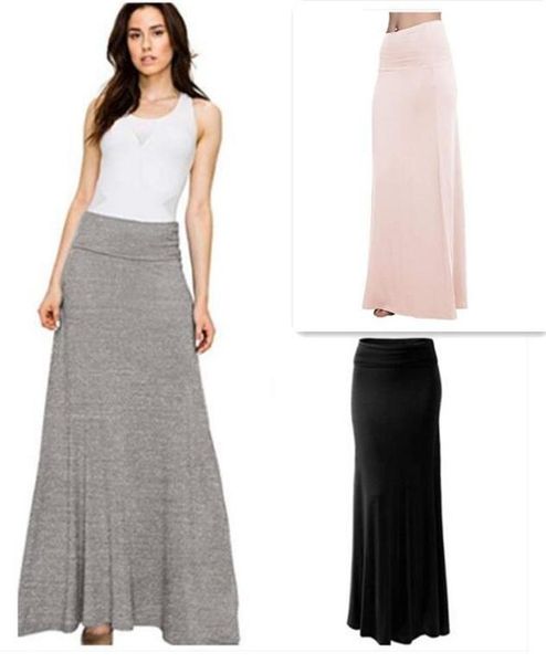 

cross border supply of european and american women's long waist swing skirt skirts, Black