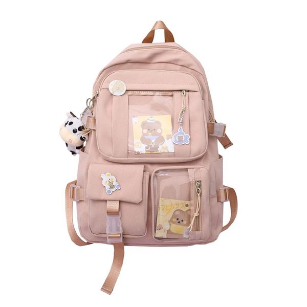

school bags girls casual children with plush pendant daypack cute kawaii fashion college bookbag students backpack large capacity