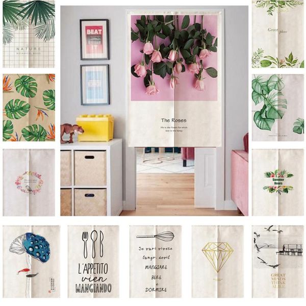 

curtain & drapes nordic floral leaves painted door curtains half screen hanging doorway for kitchen bedroom home decor entrance