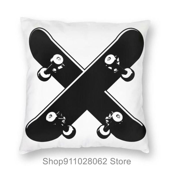 

cushion/decorative pillow crossed skateboards throw pillows covers cases velvet pillowcase cushion neck queen size set of 2 standard reading
