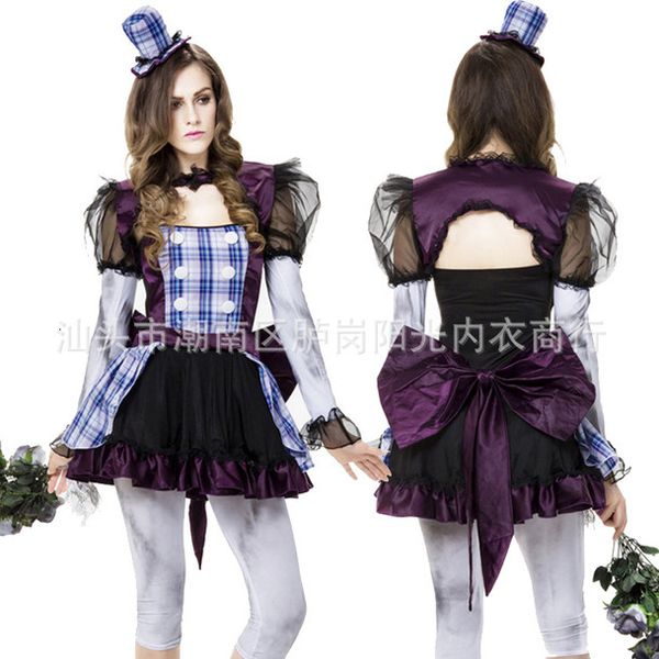 

1 ghost bride bridesmaid costume alice crazy hat demon game suit studio shooting_rw, Black;red