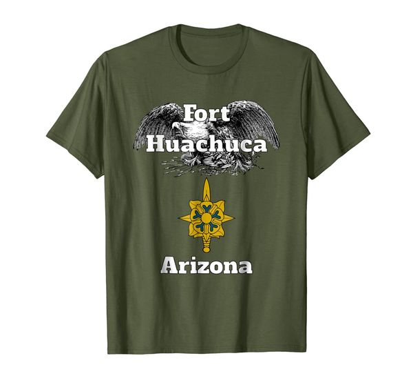 

fort huachuca military intelligence branch design t-shirt, White;black