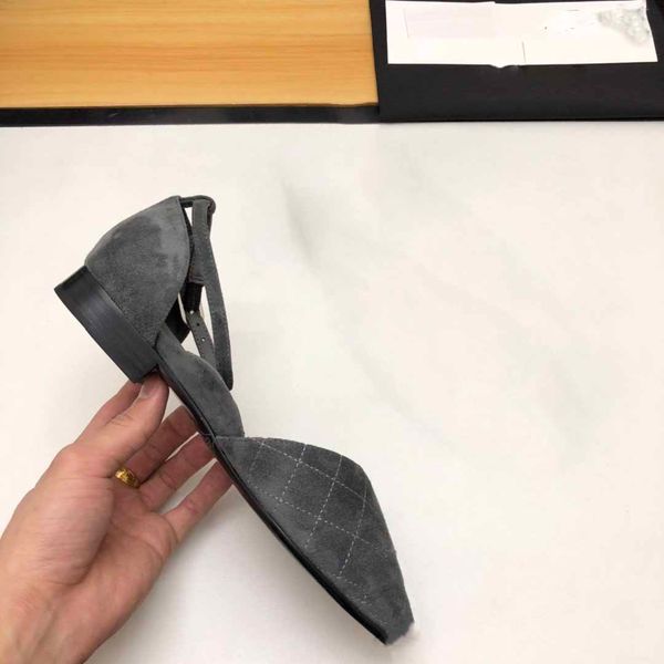 

brand designer mary new luxury sandals casual female suede calfskin, Black