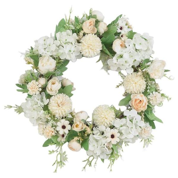 

artificial peony hydrangea wreath spring for front door wedding wall window party farmhouse garden home decor decorative flowers & wreaths