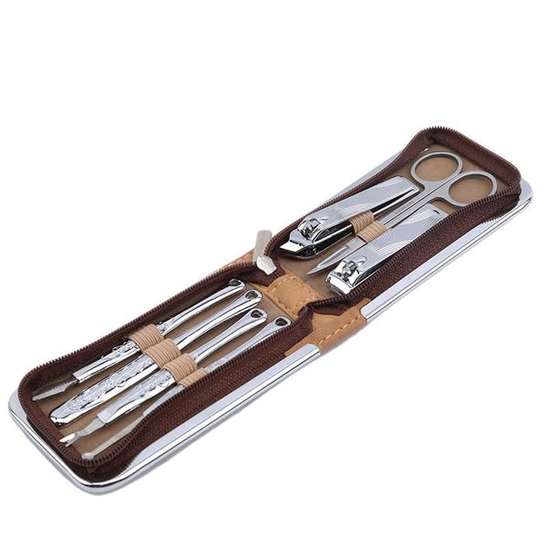 

nail art kits 7 pcs/set tools set brown manicure knife tool clippers scissors suit