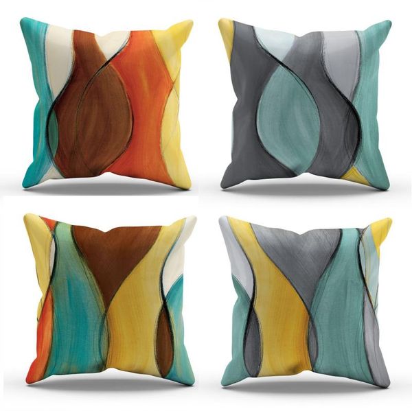 

cushion/decorative pillow color abstract hand-painted pillowcase light luxury sofa cushion cover design suitable for couch living room car