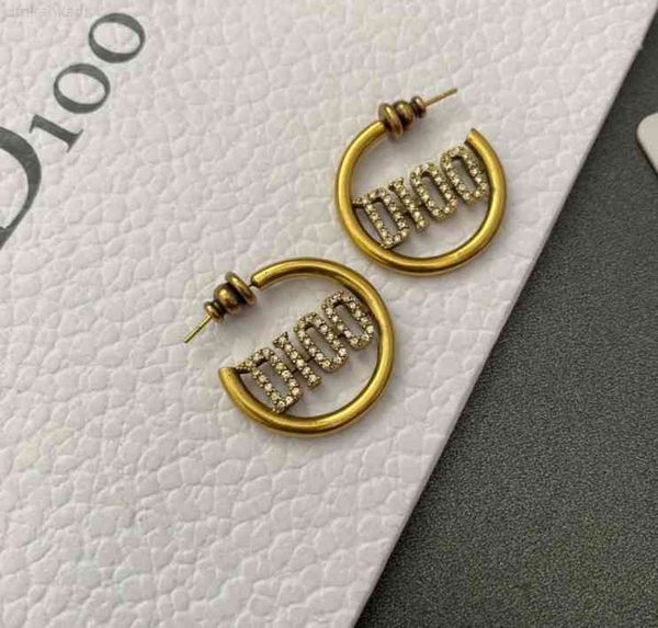 

luxury fashion cd letter brand vintage grade popular earring with box, Red;brown