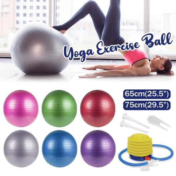 

yoga ball 65cm 75cm pvc fitness balls thickened explosion-proof equipment balance round workout anti-burst slip resistant exercise stability