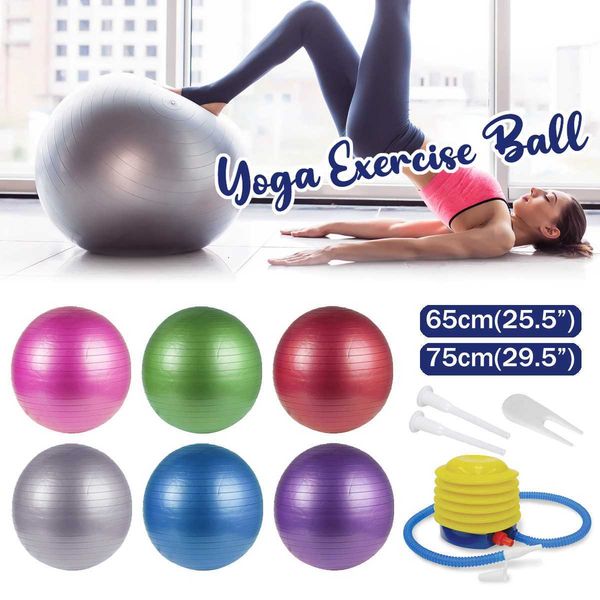 Yoga Ball 65cm 75 cm PVC Palle di fitness Balls ispessiti Attrezzatura antisprosione Equilibrio Bilanciamento Allenamento Anti-burst antiscivolo Esercizio Stability Stability Pompa rapida