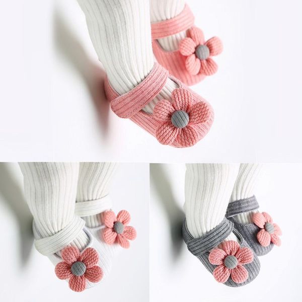 

first walkers 2021 spring and autumn born baby shoes flower princess soft girl cotton