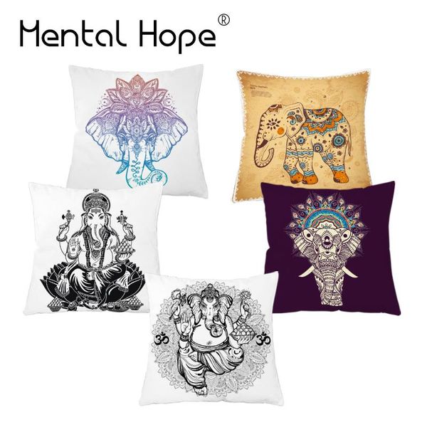 

cushion/decorative pillow elephant printed plush cushion cover cartoon animal pattern decorative throw home decor square pillowcase for sofa