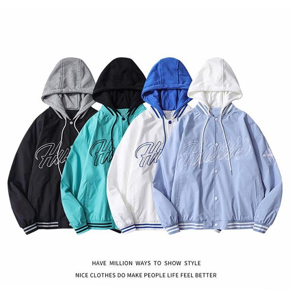 

men's jackets 2021 spring&autumn embroid letter jacket baseball bomber hoodies women's oversize boyfriend style coat, Black;brown