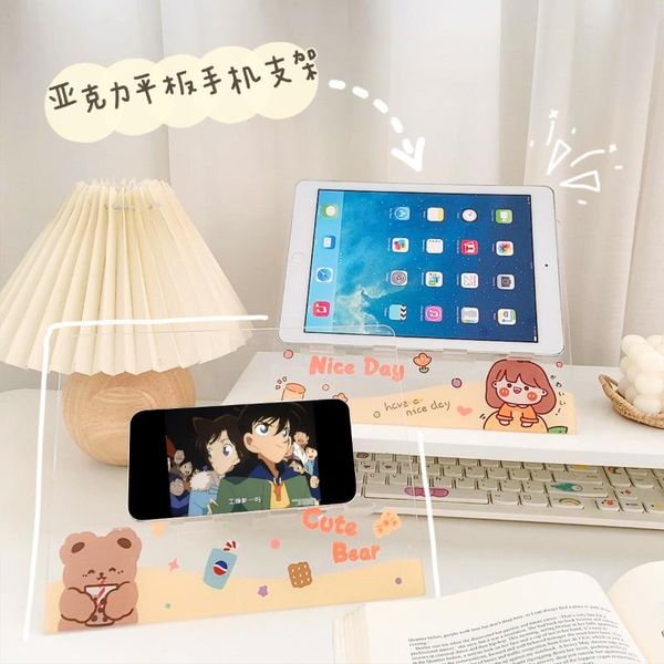 

cell phone mounts & holders ins memo pad stand cute tablet portable lazy girl heart acrylic reading