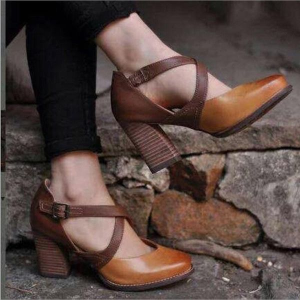 

gladiator women sandals summer block high heels vintage ladies shoes cross strappy platform pumps big size sandalias mujer, Black
