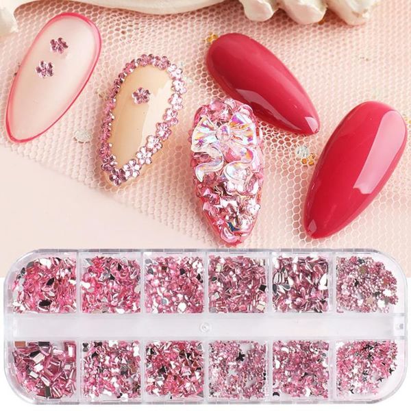 

nail sequins different shape design decorative glass creative decor rhinestone for women art decorations, Silver;gold